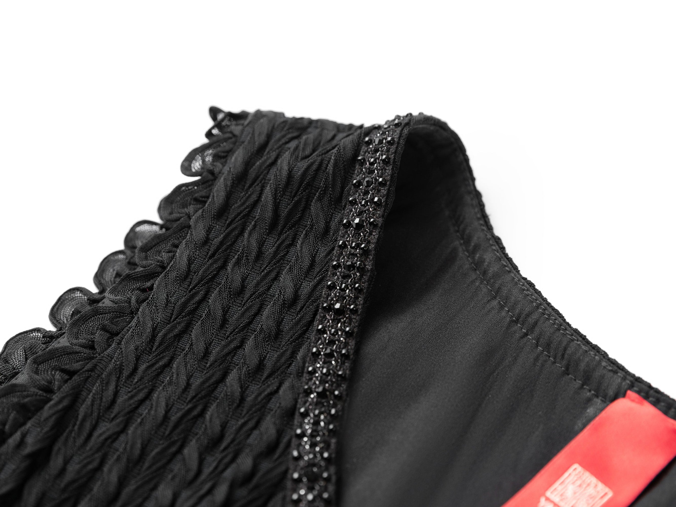 Acetate Skirt Waist-Defining Sleeveless Dress | Black