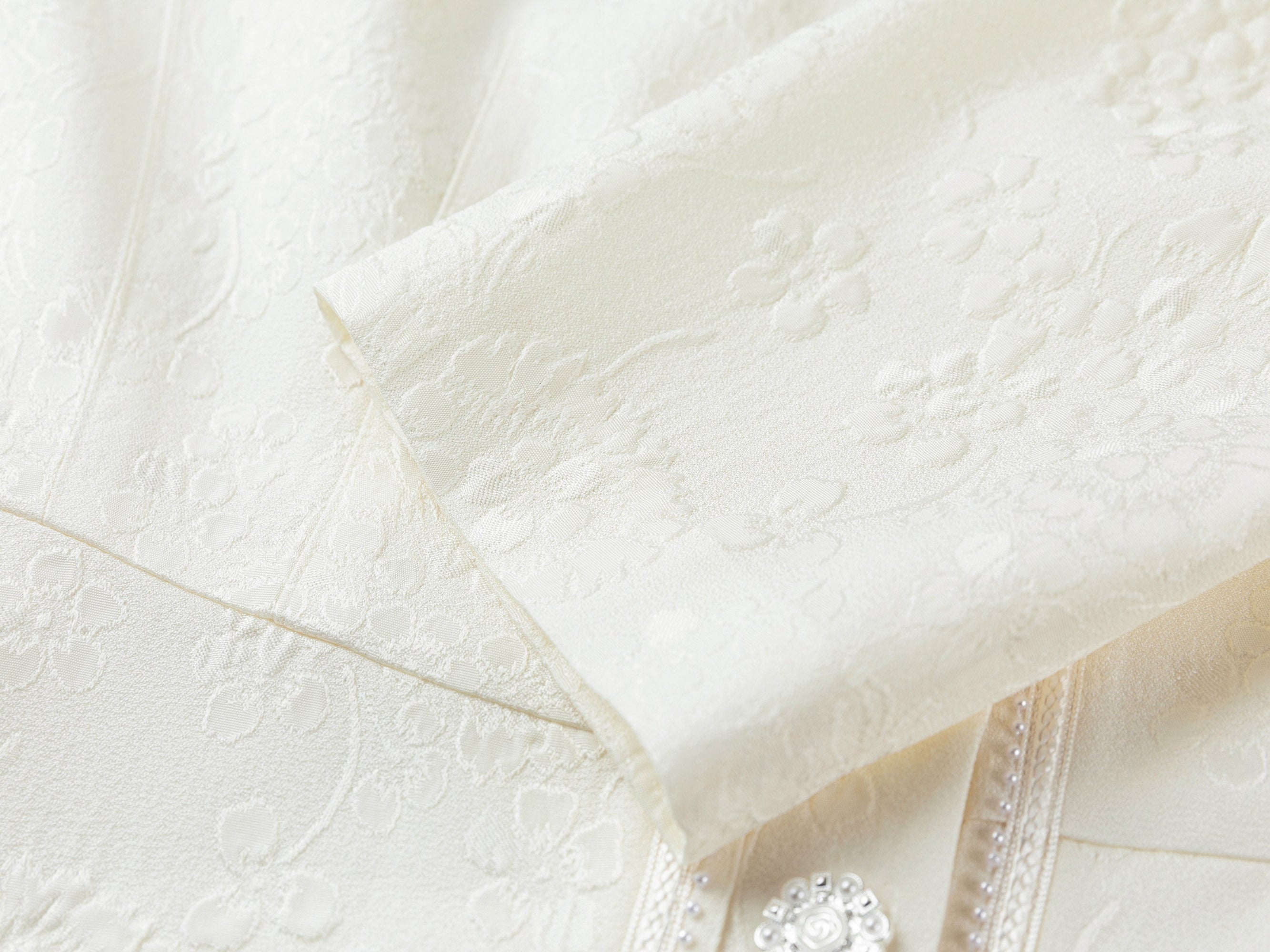Jacquard Waist-Defining Blazer Coat | White