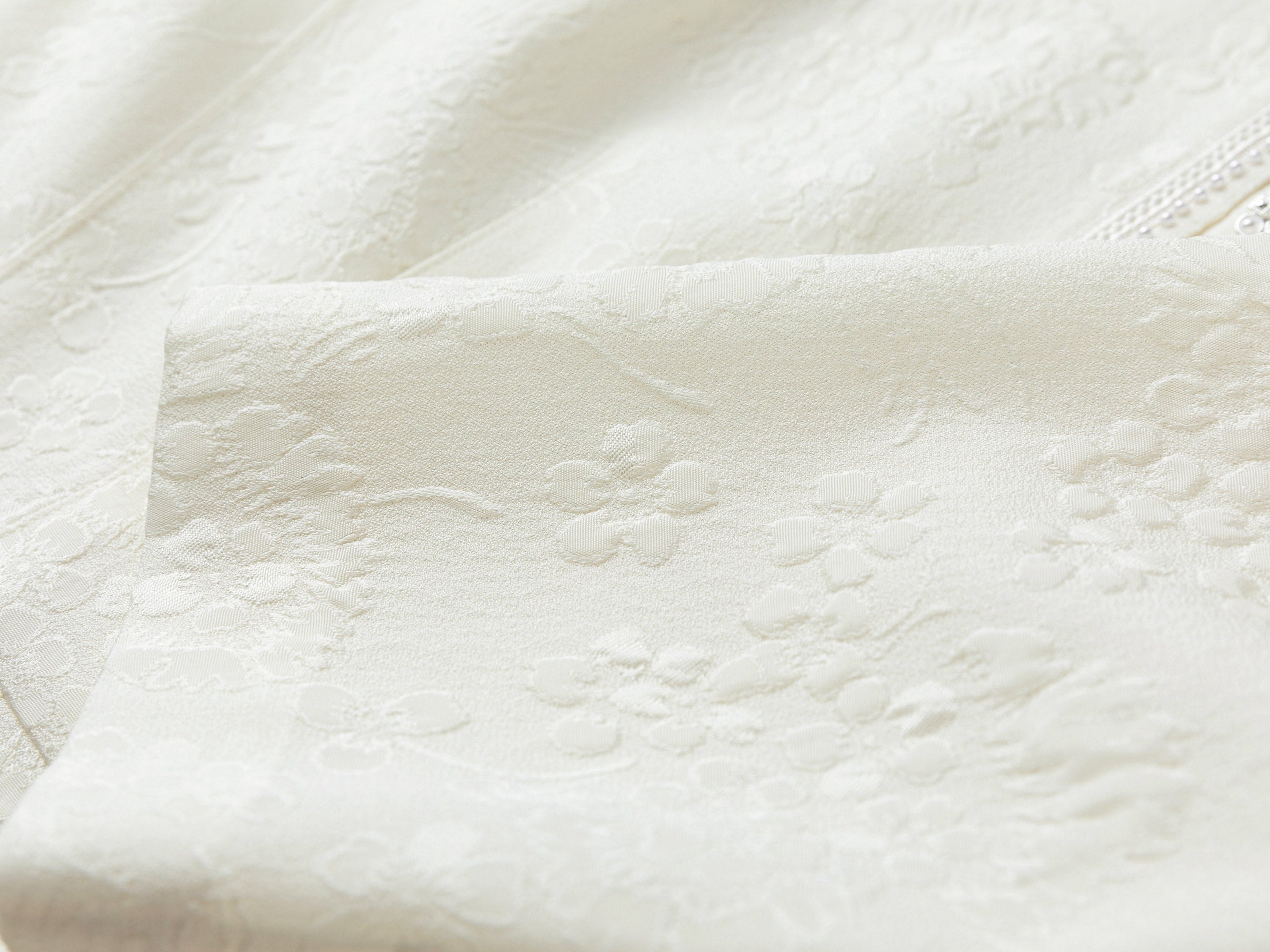 Jacquard Waist-Defining Blazer Coat | White