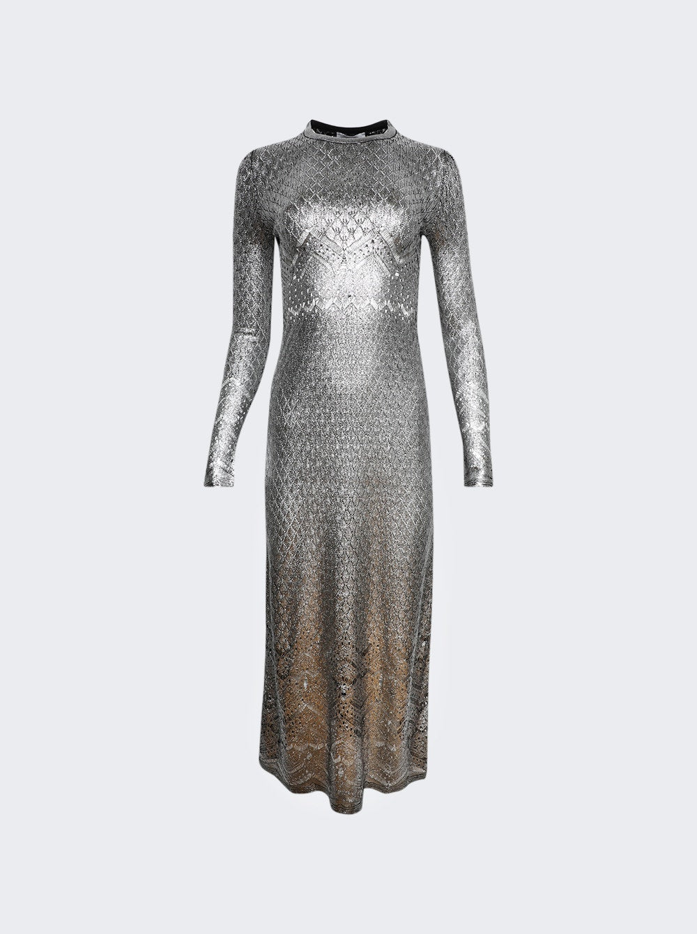 Women | Rabanne | Lace Knit Dress | Silver