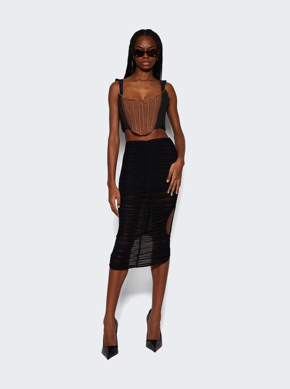 Women | Mugler | Draped Skirt | Black