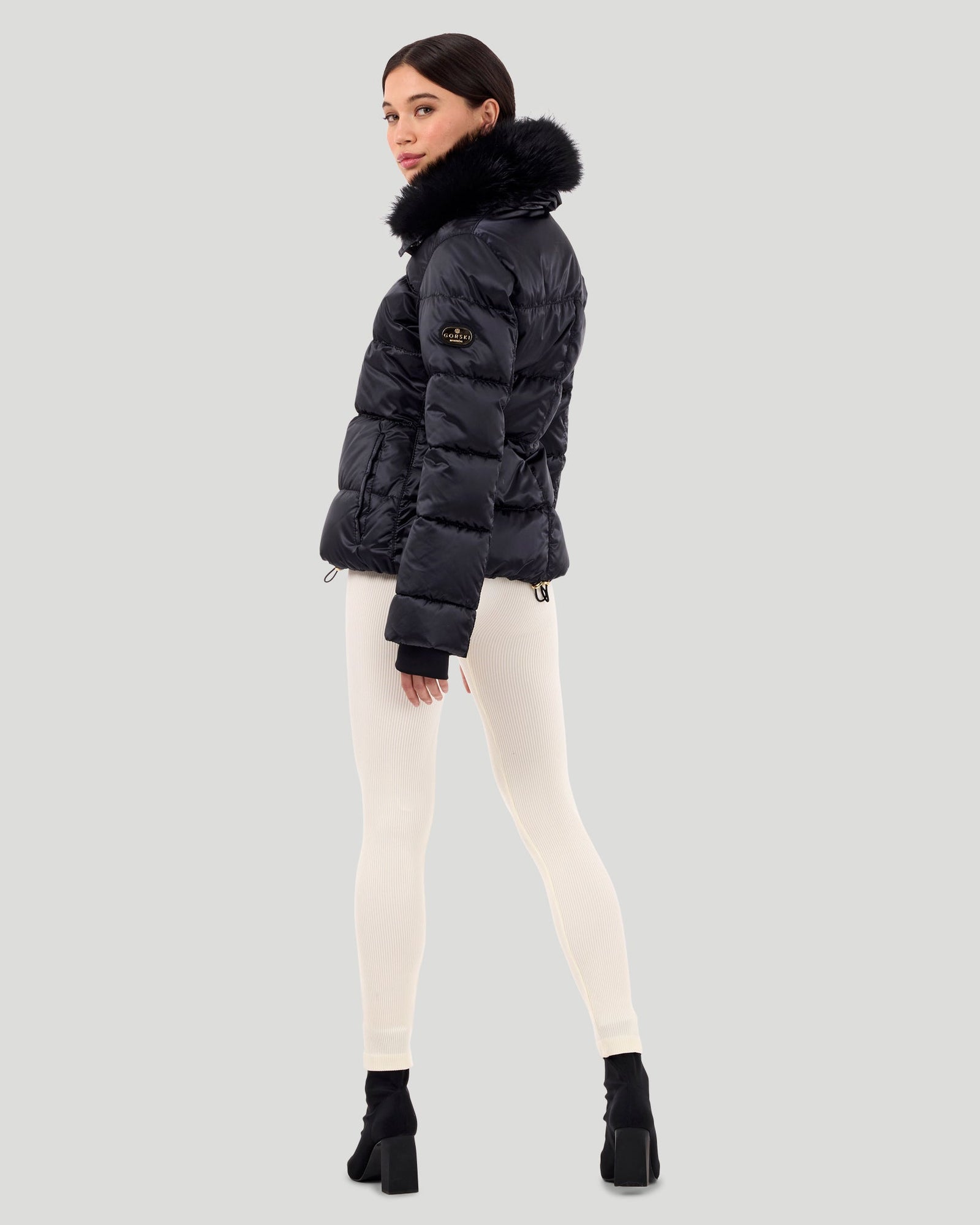 Après-Ski Jacket With Detachable Toscana Shearling Lamb Collar | Women | Black x Black (V1)