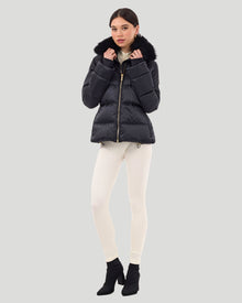 Après-Ski Jacket With Detachable Toscana Shearling Lamb Collar | Women | Black x Black (V1)