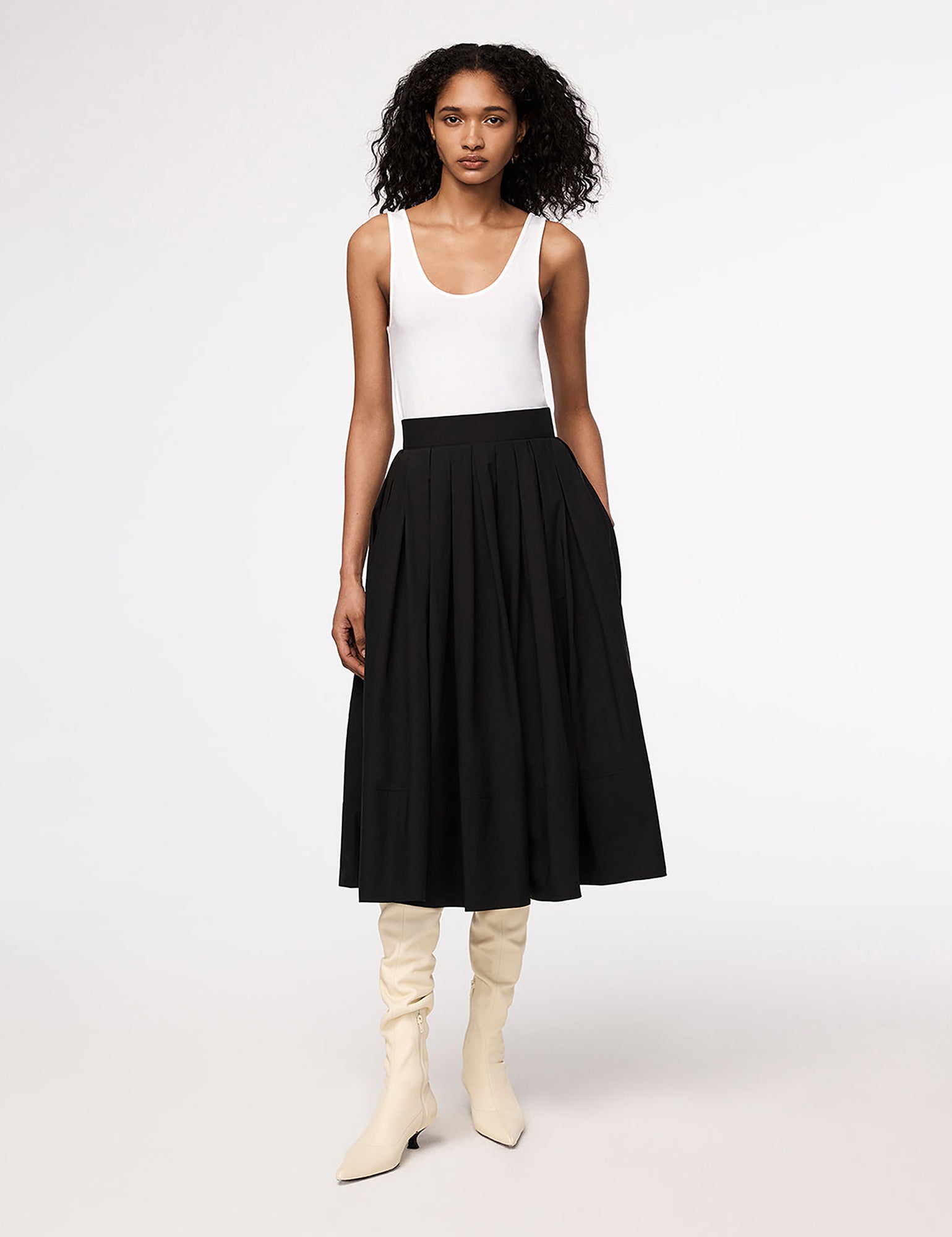 Women | Gathered Circle Skirt | Black