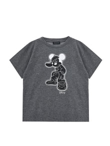 Boys | Mickey Mouse Jersey T-Shirt | Medium Grey/Cream