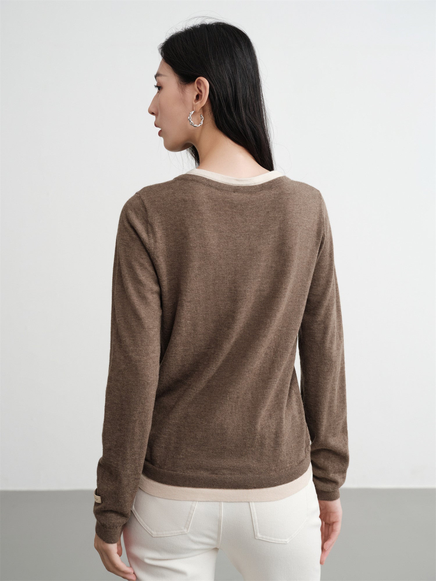 Layered-Look Pullover | Camel