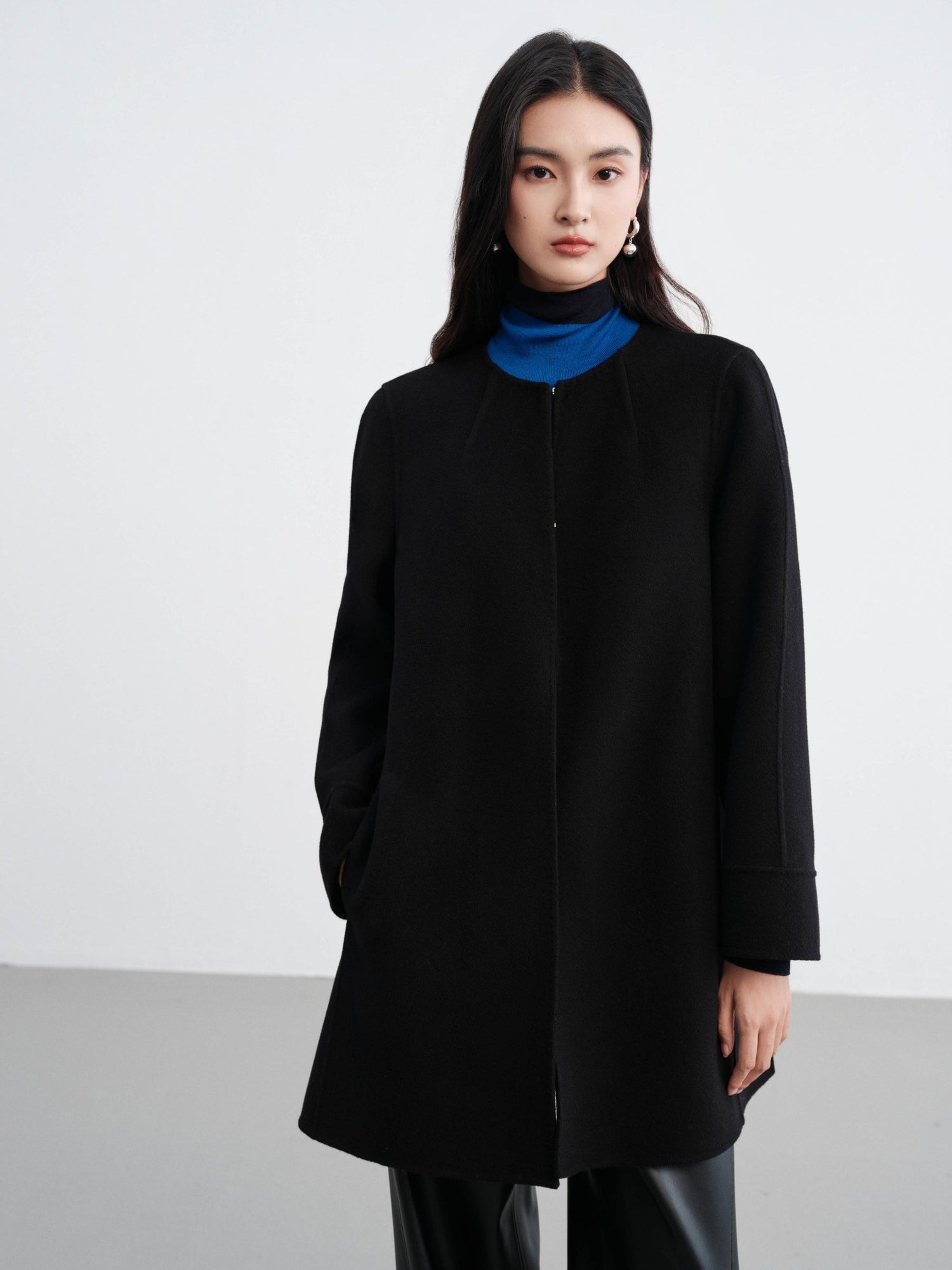 Wool Woolen Jacket | Black