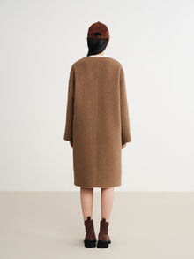 Wool Mid-Length Coat Jacket | Camel