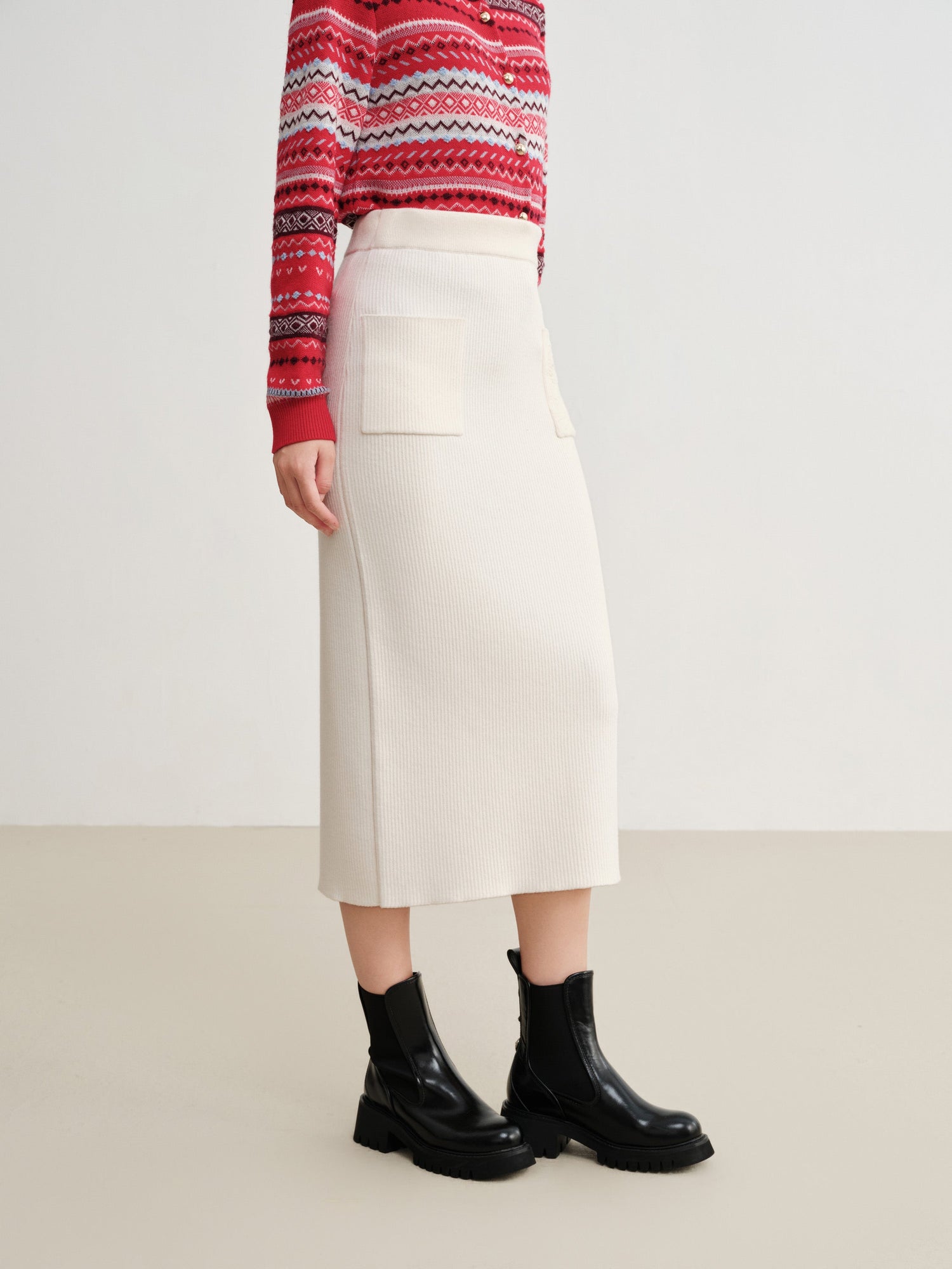Wool Skirt | White