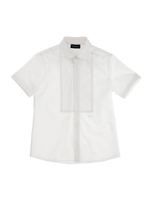 Boys | Short-Sleeved Shirt With Plastron | White