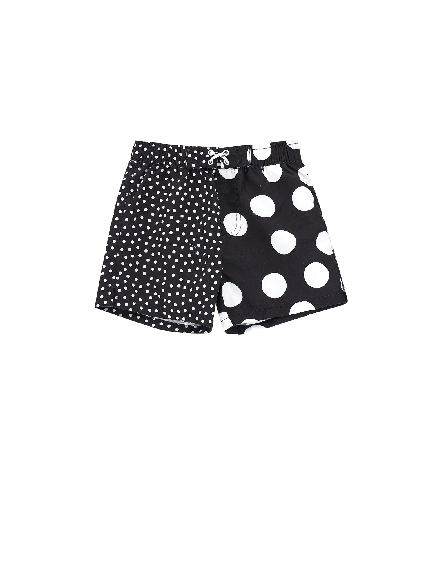 Boys | Polka Dot Print Beach Bermuda Shorts | Black/White