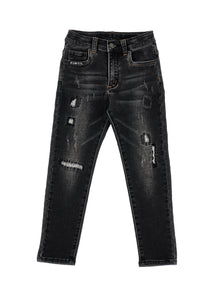 Boys | Denim Trousers With Worn Effect | Black