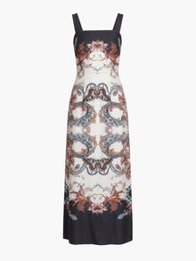 Garden of Eve Sleeveless Twill Maxi Dress | Blue/Red