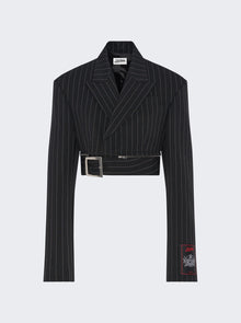 Women | Jean Paul Gaultier | Pinstripe Cropped Tailored Jacket & Black & White