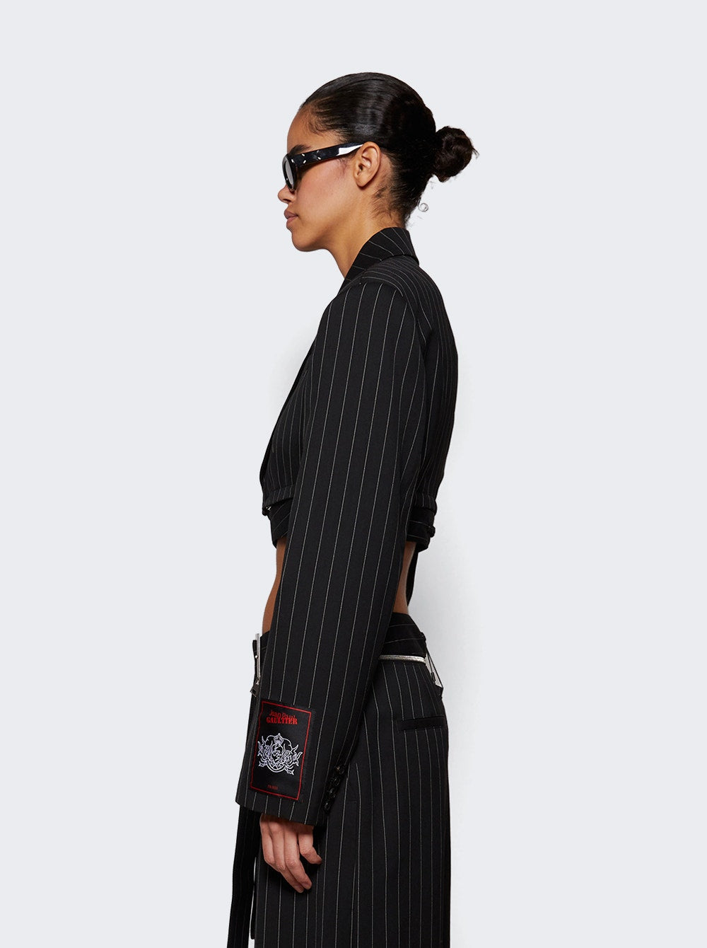 Women | Jean Paul Gaultier | Pinstripe Cropped Tailored Jacket & Black & White