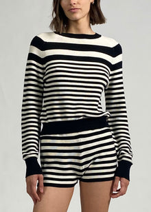 Manny Sweater Noir / Brule Stripe - Solid & Striped