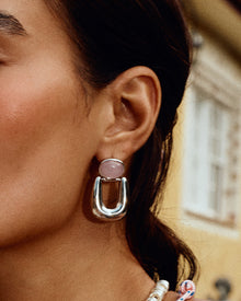 The Rose Quartz Rio Earrings | Rose Quartz | Silver