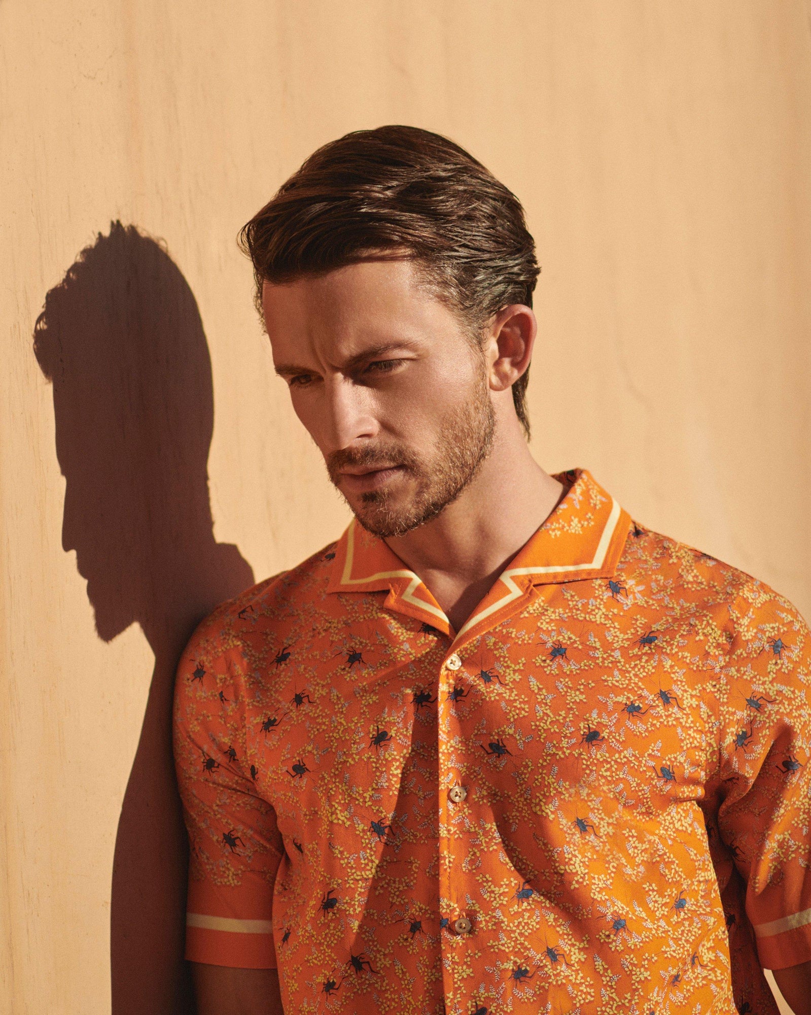 Hibbert Wonder Full Print Classic Fit Capri Collar Shirt in Havana Sun colour | Havana Sun