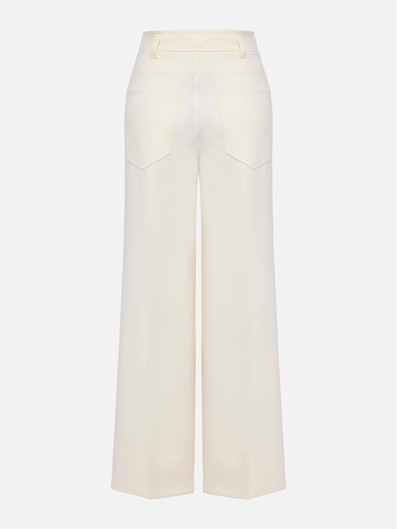 Mulberry Silk Wool Straight Pants | Beige
