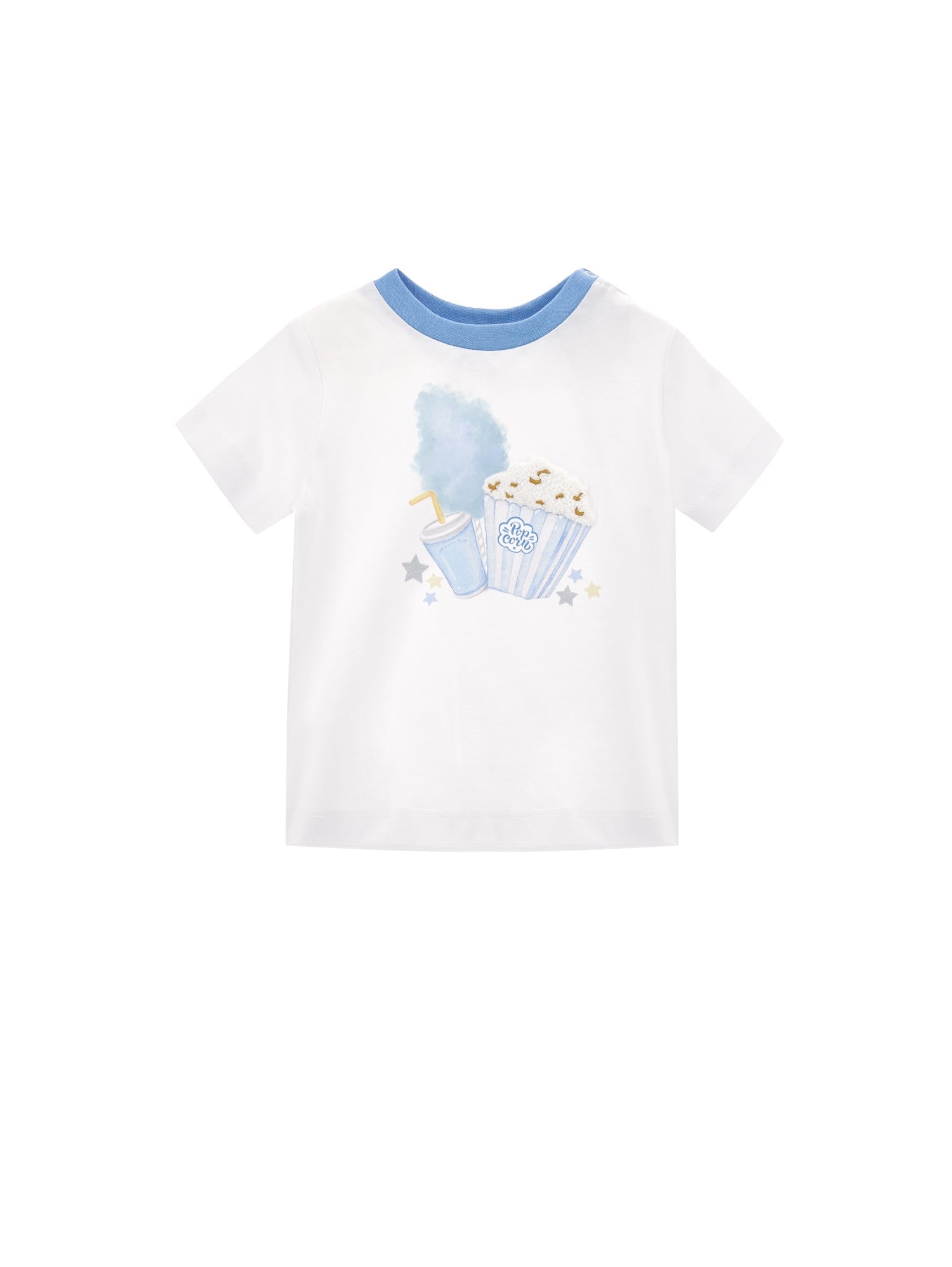 Boys | Pop Print T-Shirt | Cream/Sky Blue