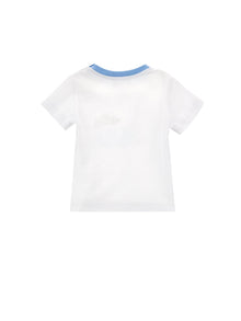 Boys | Pop Print T-Shirt | Cream/Sky Blue