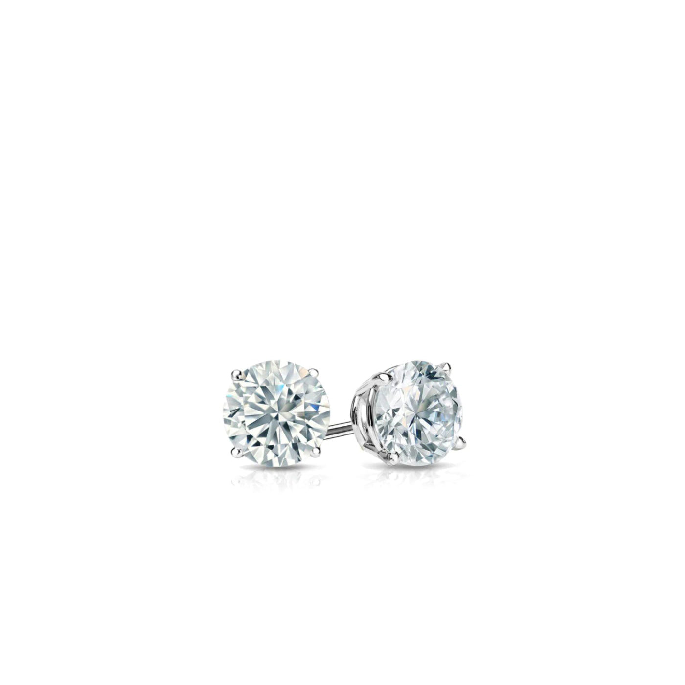 Studs Earrings | Round Cut 3Ct Lab Diamond | Silver