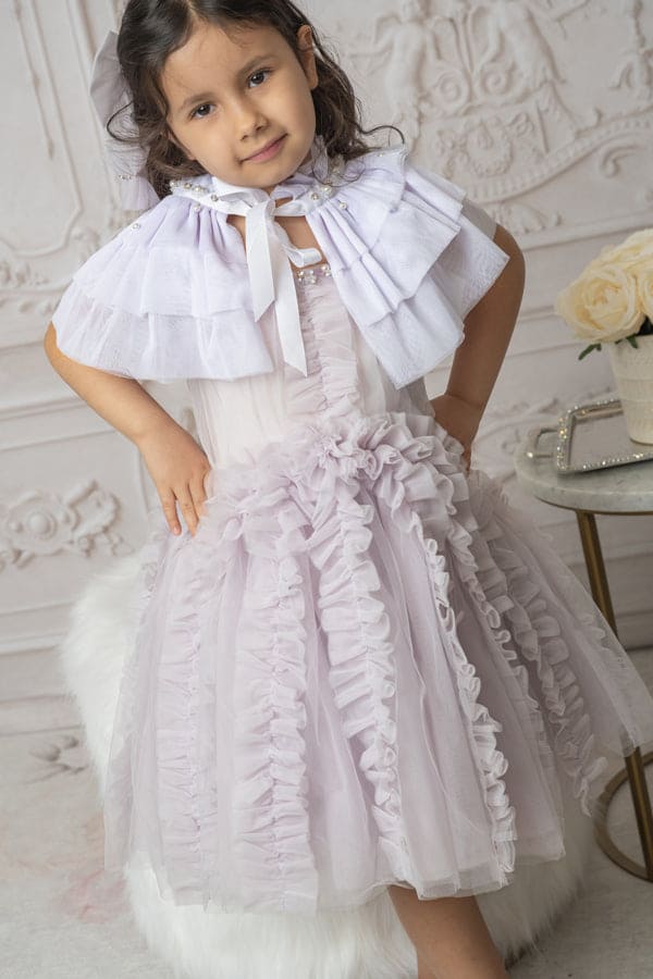 Baby Girls | Ariel Victorian Tulle Cape | Lavender