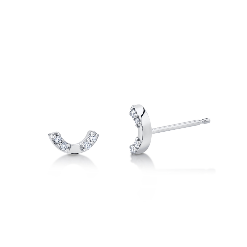 Women | Love U White Diamond Stud | 14k White Gold