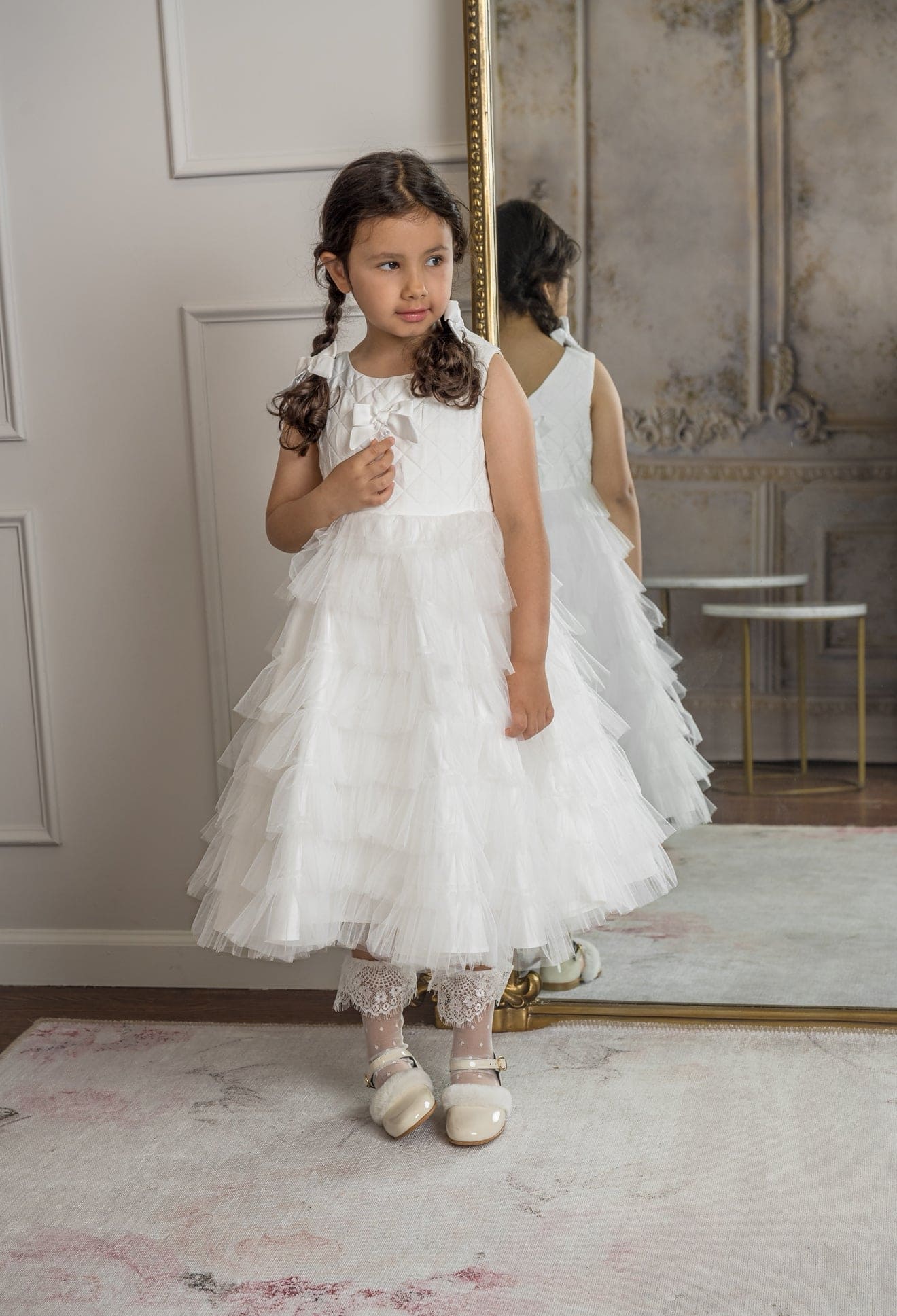 Girl | Poppy Quilted Dress | White