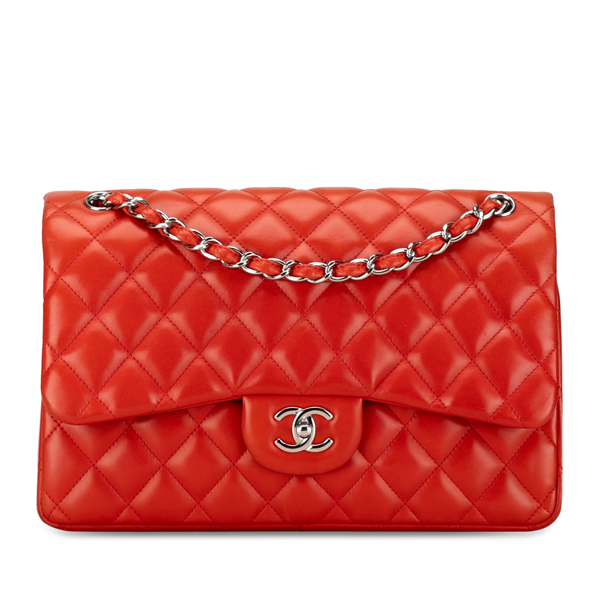 Chanel | Pre-Owned Jumbo Classic Lambskin Double Flap - I | Red