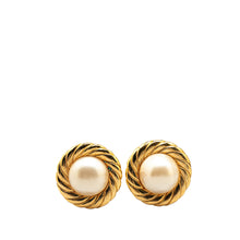 Chanel | Pre-Owned Gold Plated Round Faux Pearl Clip on Earrings | Gold