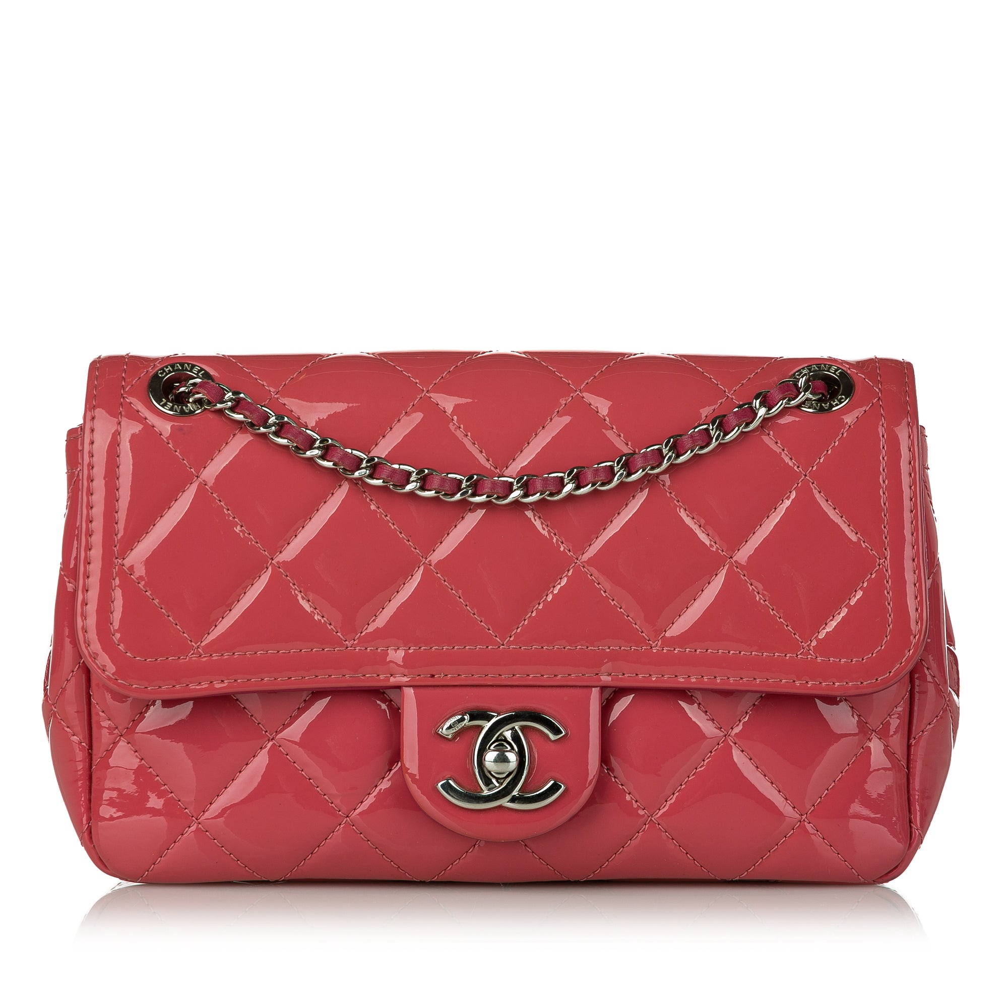 Chanel Pre-Owned Small Patent Coco Shine Flap | Women | Pink