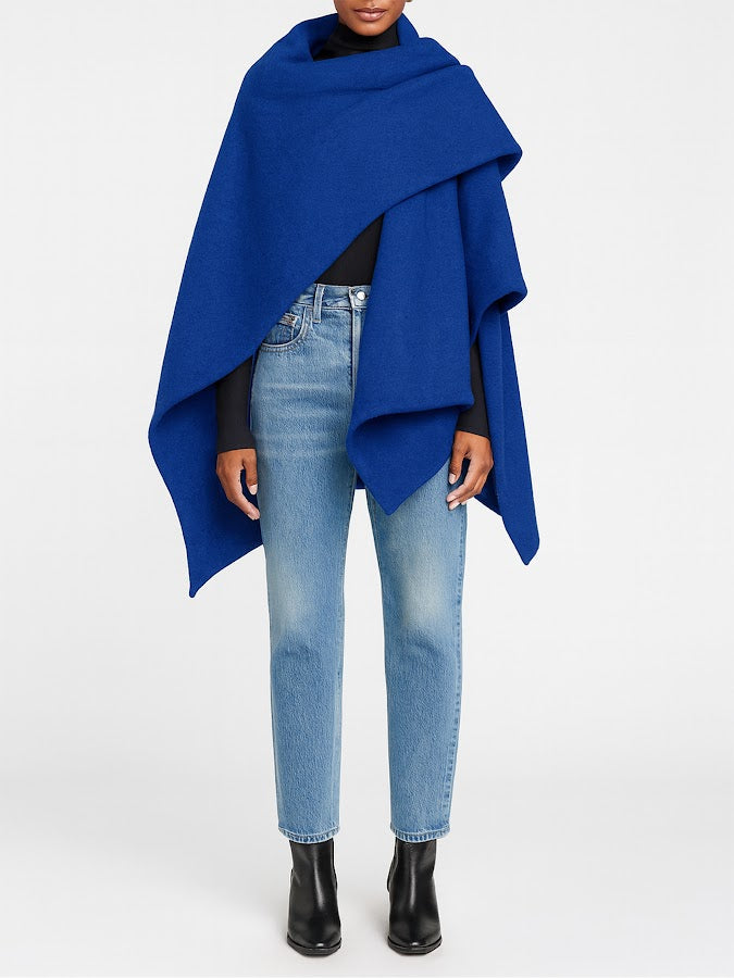 Wrap Cape | Solid Blue