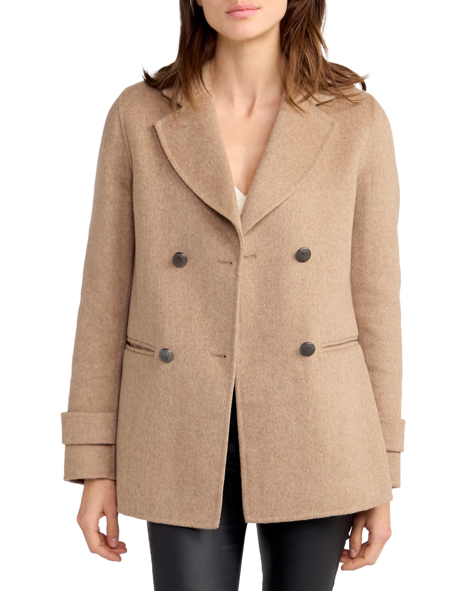 Women | Forget You Wool Blend Military Peacoat | Oat