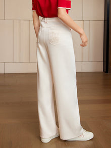 Triacetate Straight-leg Pants | White