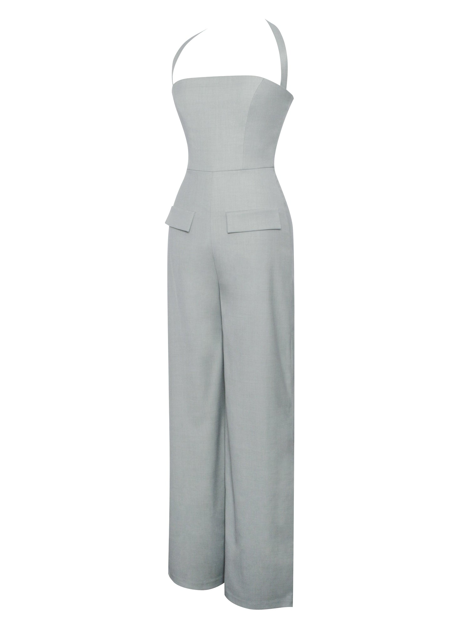 Zaria Sage Wide Leg Halter Jumpsuit | Green