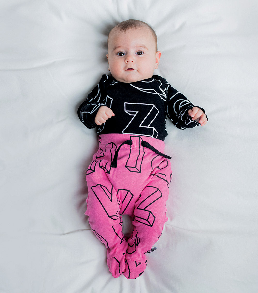 Newborn | A-Z Onesie | Hot Pink