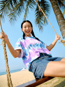 Loose Fit Printed Short-sleeve T-shirt | Purple