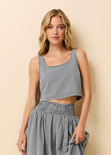 Anise Top Noir Gingham - Solid & Striped