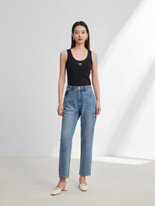 Four-way Stretch Rhinestone Jeans | Blue