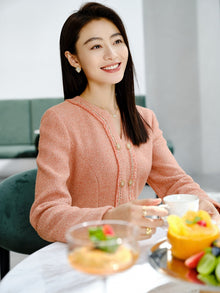 tweed dress | Orange