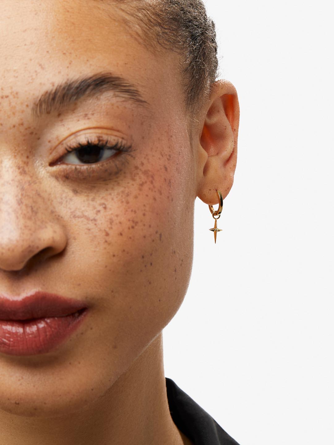 14K Gold Plated Bar Dagger Paired Set Huggie Hoops Earring Charms Ana Luisa Sleek Charms Starter Kit