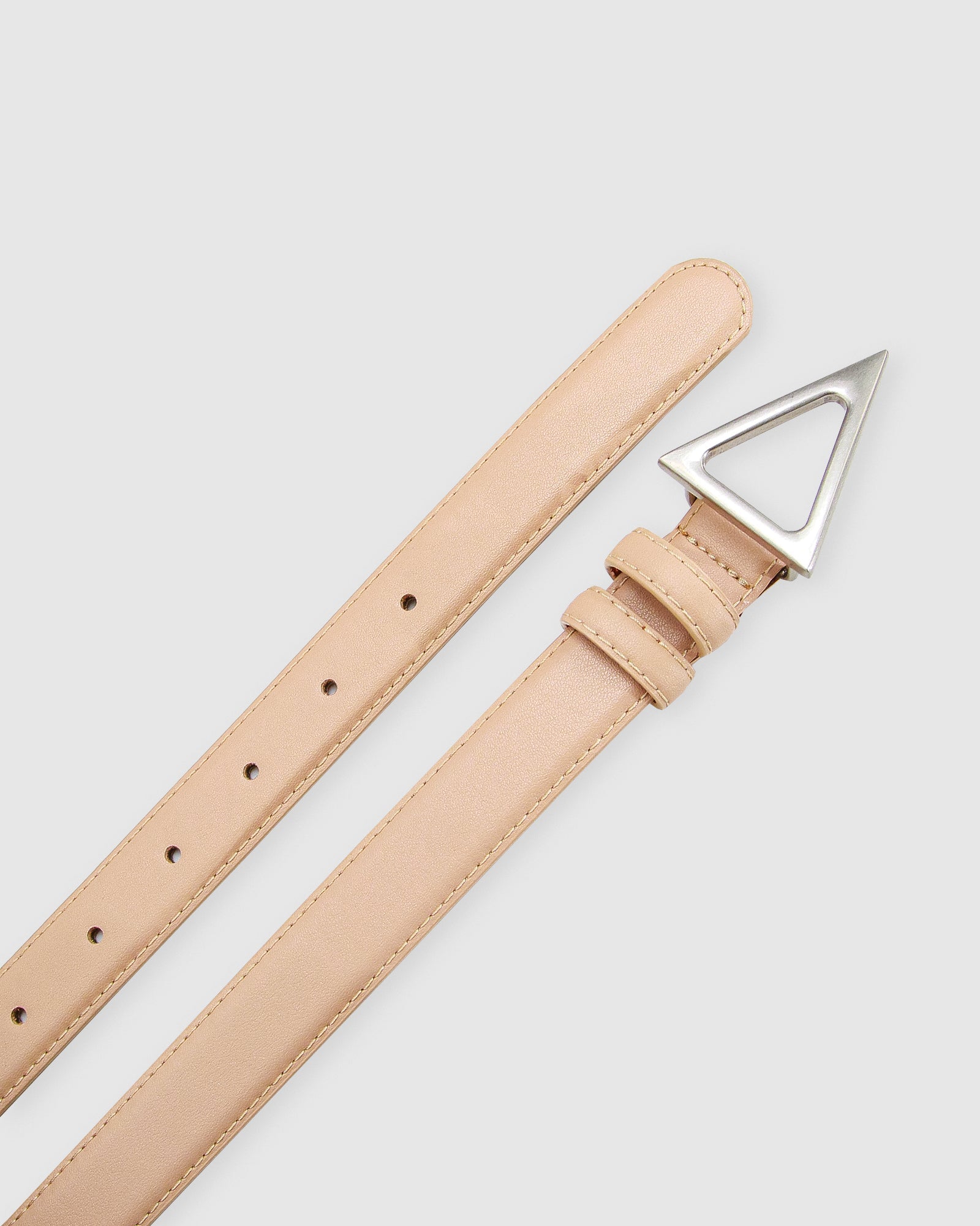 Women | Bermuda Triangle Leather Belt | Latte