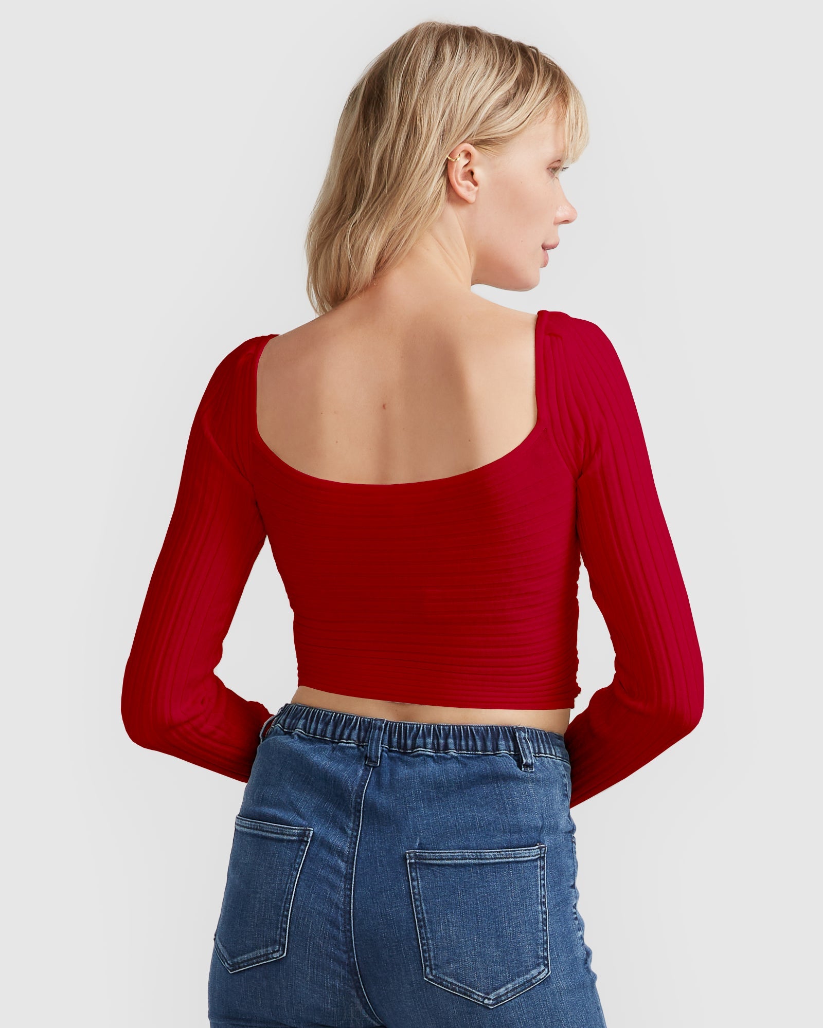 Women | Forget Me Not Knit Crop | Red