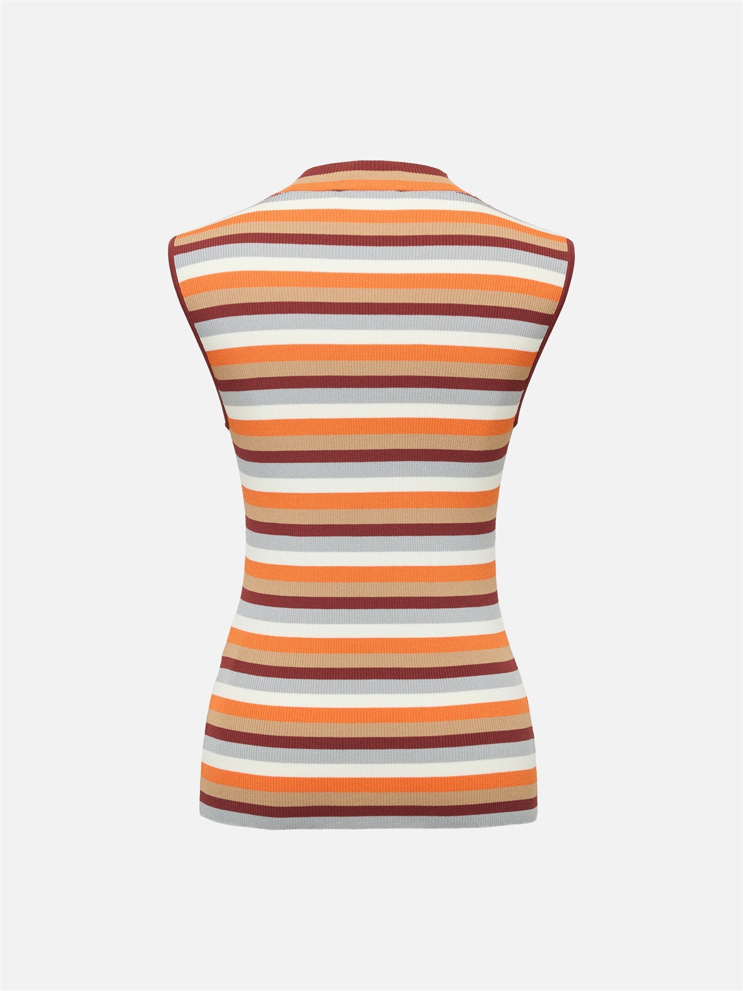 Horizontal Stripe Knit Vest | Orange