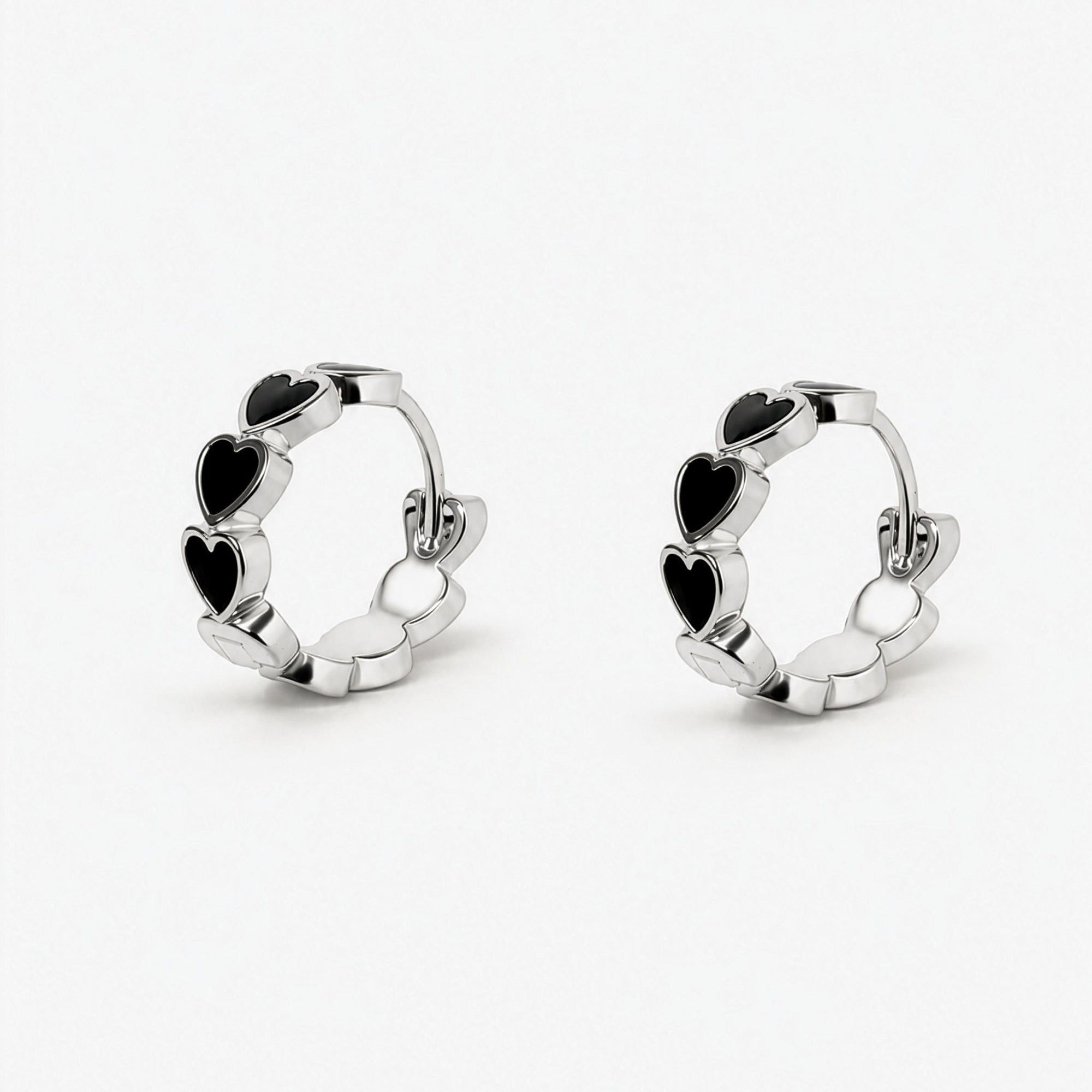 Val Earrings | Sterling Silver | Black