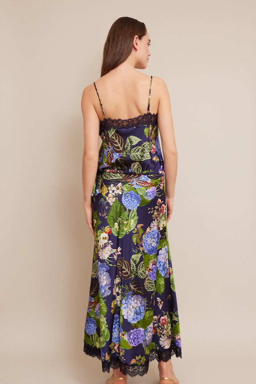 Kaia Slip Skirt | Avery Floral Evening Blue