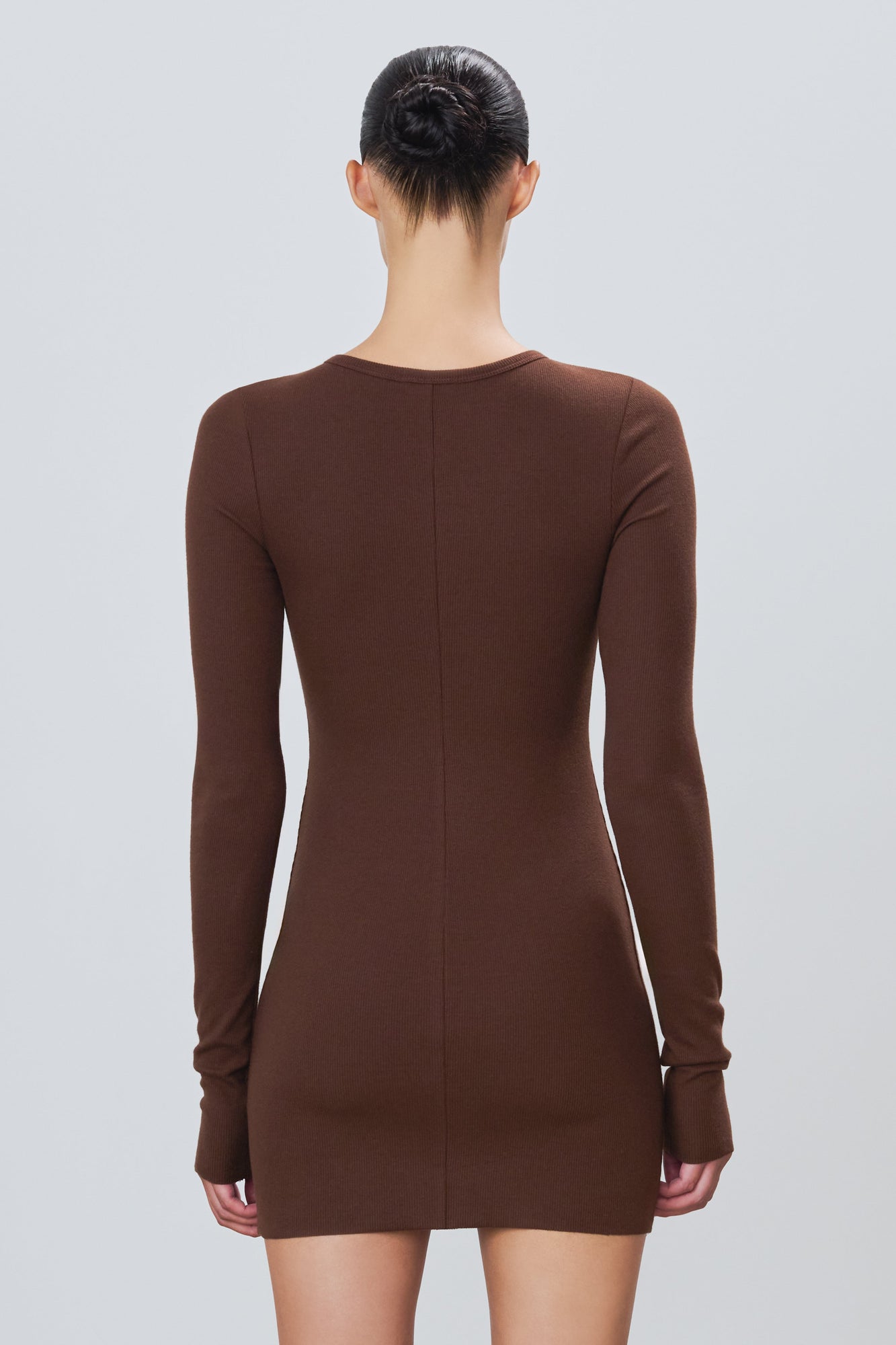 LONG SLEEVE CREWNECK MINI DRESS - ETERNE