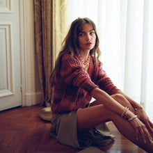 Rust Mohair V-Neck Pullover - Dannijo