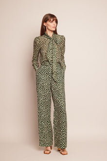 Mayflower Pants | Abstract Dot Green Turtledove